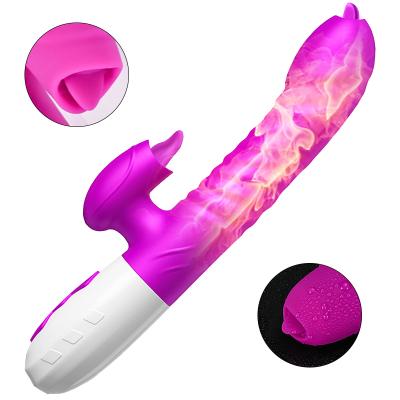 ExotiKiss V10 - Şarjlı Akıllı Isıtmalı İleri Geri ve Dil Hareketli G-Spot ve Klitoris Uyarıcı 2 in 1 Yapay Penis Rabbit Vibratör
