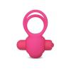 Klitoris Uyarıcı Titreşimli Silikon Penis Halkası Pembe - Power Clit Duo Silicone Cockring