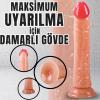 UNIQUE Realistik Dokuda Dildo Vantuzlu Gerçekçi Yapay Penis 21 CM