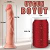 UNIQUE Realistik Dokuda Dildo Vantuzlu Damarlı Gerçekçi Yapay Penis 23 CM