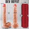 UNIQUE XL Realistik Dokuda Damarlı Dildo Vantuzlu Büyük Boy Gerçekçi Yapay Penis 27 CM