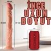 UNIQUE XL Realistik Dokuda Damarlı Dildo Testissiz İnce Büyük Boy Gerçekçi Yapay Penis 35 CM