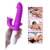 ExotiKiss V40 - Şarjlı Akıllı Isıtma Özellikli Dil Hareketli Güçlü Titreşimli G-Spot ve Klitoris Uyarıcı 2 in 1 Yapay Penis Rabbit Vibratör