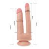 25 CM Hareketli Deri Özellikli Çatal Penis - Skinlike Double Penetration Soft Cock