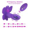 BUTTERFLY Kablosuz Kumandalı Klitoris ve G-Spot Uyarıcı Giyilebilir 2 in 1 Vibratör - Mor