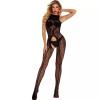 Erotic Bodystocking Seksi Askılı Sırtı ve Ağı Açık Desenli Vücut Çorabı