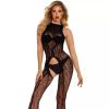 Erotic Bodystocking Seksi Askılı Sırtı ve Ağı Açık Desenli Vücut Çorabı