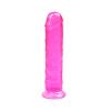 ExotiKiss JELLY CLEAR Ultra Yumuşak Dokulu Dildo Testissiz Jel Dokulu Realistik Penis 20 CM - Pembe