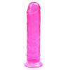 ExotiKiss JELLY CLEAR Ultra Yumuşak Dokulu Dildo Testissiz Jel Dokulu Realistik Penis 22 CM - Pembe