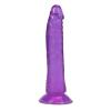 ExotiKiss PRETTY BOY Dildo Jel Dokulu Testissiz Yumuşak Penis 20 CM - Purple