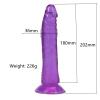 ExotiKiss PRETTY BOY Dildo Jel Dokulu Testissiz Yumuşak Penis 20 CM - Purple