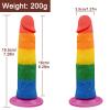 Pride Special Edition Dildo 18.5 CM - Gökkuşağı Renkli Silikon Ultra Realistik Yapay Penis Testissiz Vibrator