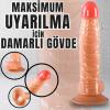 UNIQUE Realistik Dokuda Damarlı Dildo Vantuzlu Gerçekçi Yapay Penis 19 CM