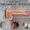 UNIQUE Realistik Dokuda Eğik ve Damarlı Dildo Vantuzlu Gerçekçi Yapay Penis 18 CM