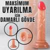 UNIQUE Realistik Dokuda Mini Dildo Vantuzlu Gerçekçi Yapay Penis 14 CM