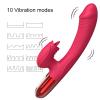 V2 - Şarjlı Akıllı Isıtma Özellikli Güçlü Titreşimli G-Spot ve Klitoris Uyarıcı 2 in 1 Yapay Penis Rabbit Vibratör